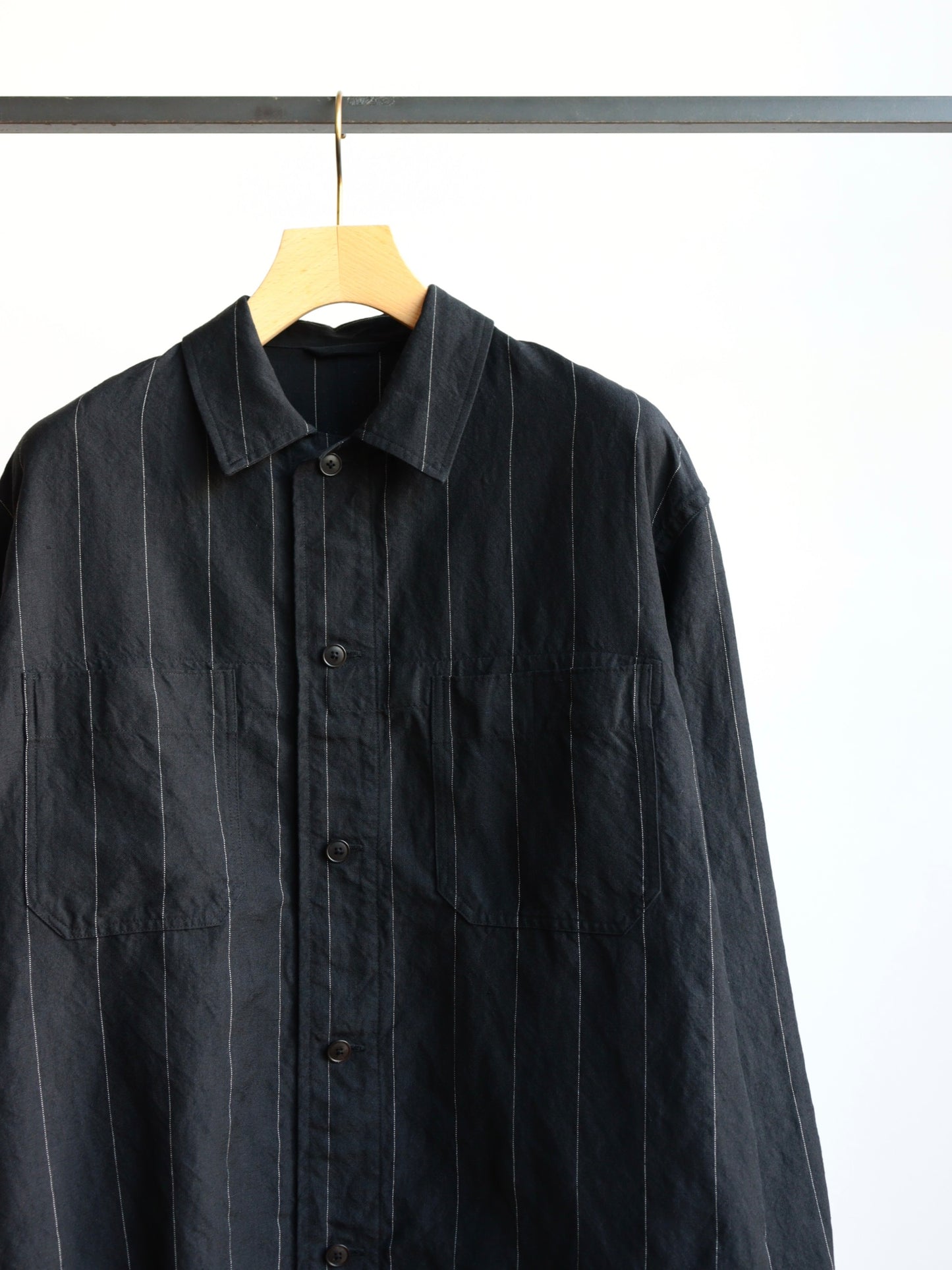 SHIRT132 Ian CPO LINEN STRIPE