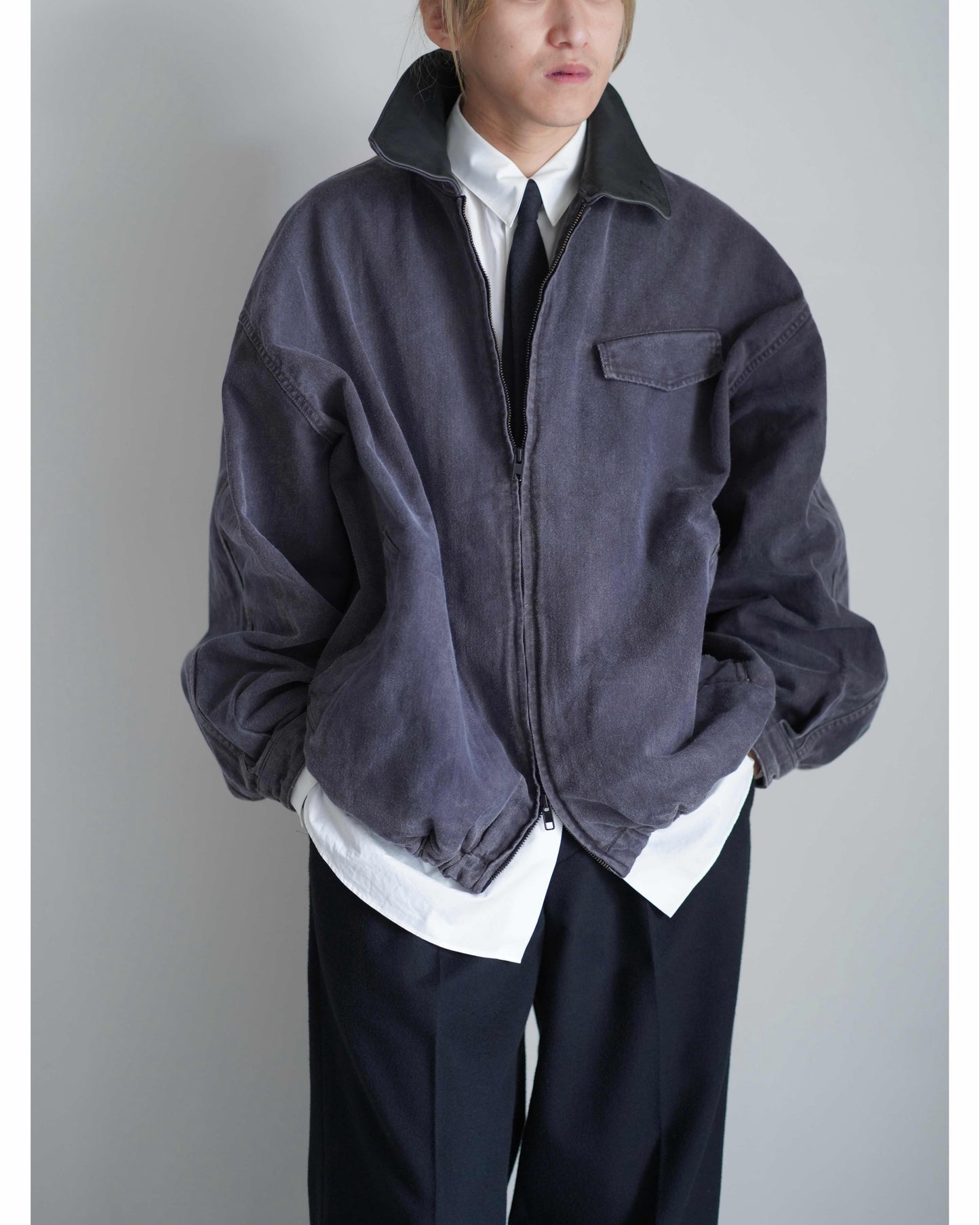 SULFUR DYED WHIP CORD VINTAGE ZIP JACKET