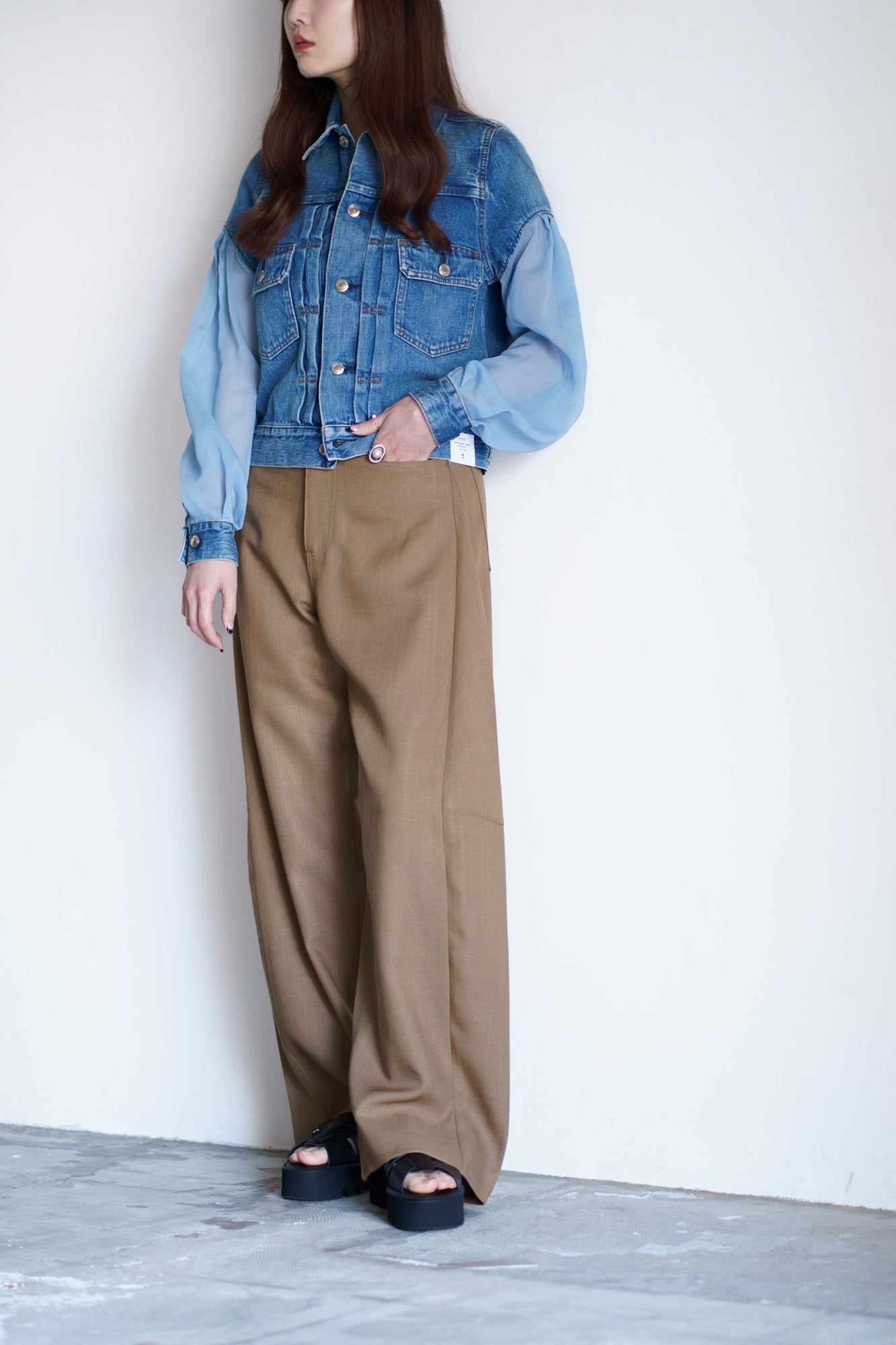 BALLOON SLEEVE DENIM JACKET TYPE 2 / REGULAR FIT(SHEER SLEEVE)