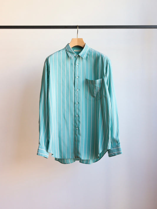 SHIRT138 ALF SILK Green stripe