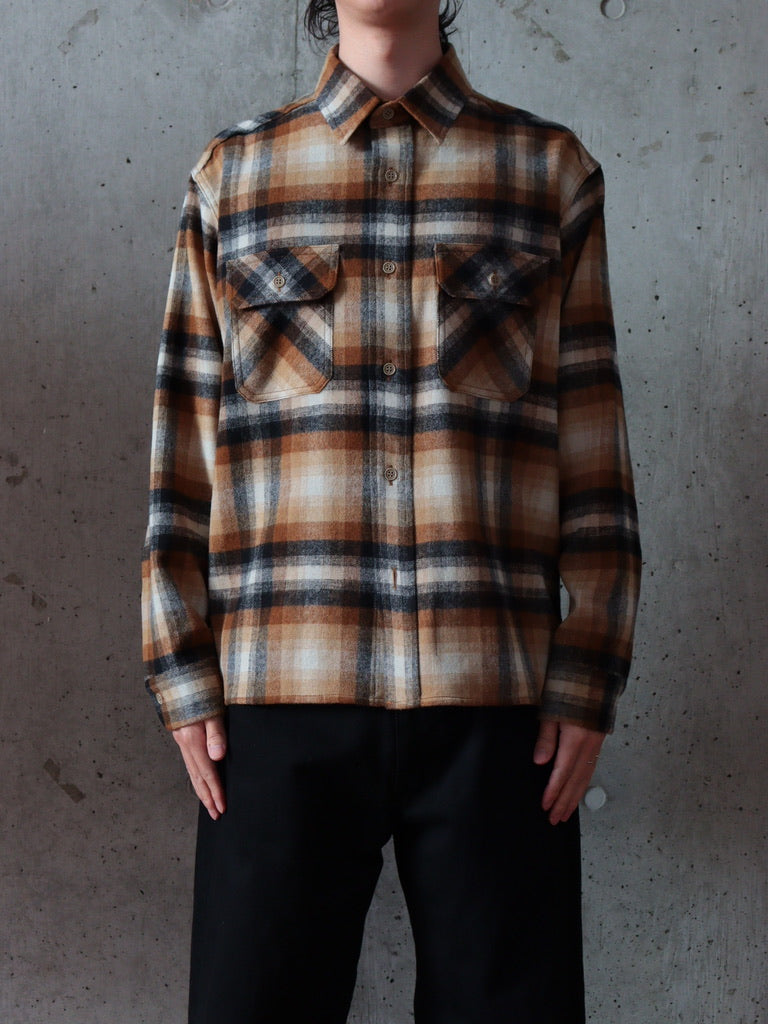 US2583 / LONG SLEEVE WOOL CHECK SHIRT