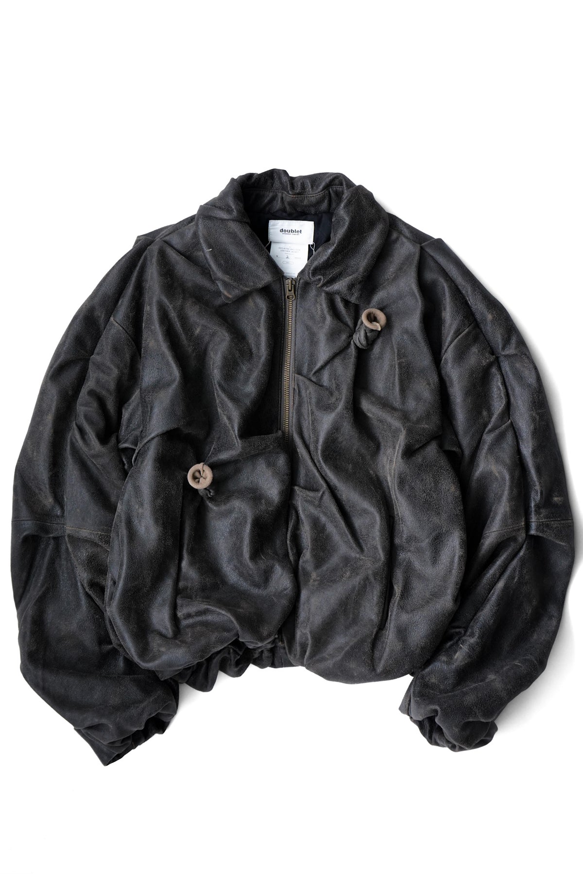 DEFLATED BALLOON LEATHER JACKET