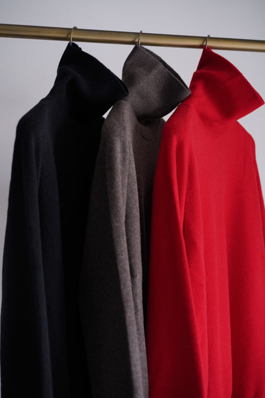 EXTRA FINE WOOL KNIT TURTLE NECK LS