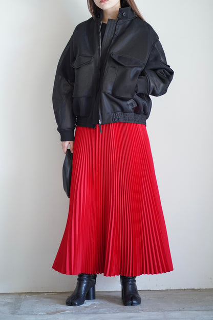 TAFFETA PLEATED SKIRT