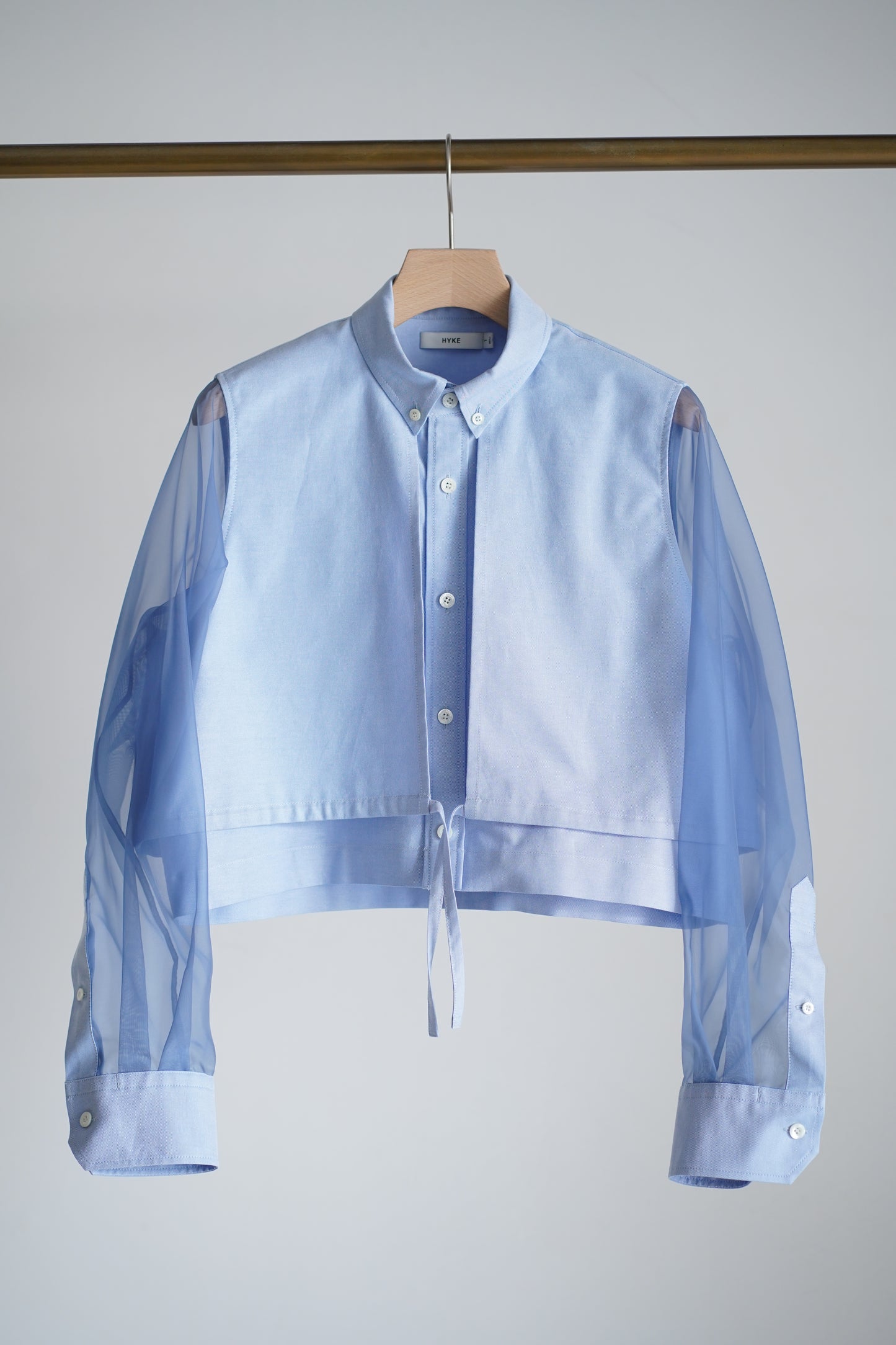 OXFORD SHEER SLEEVE SHIRT