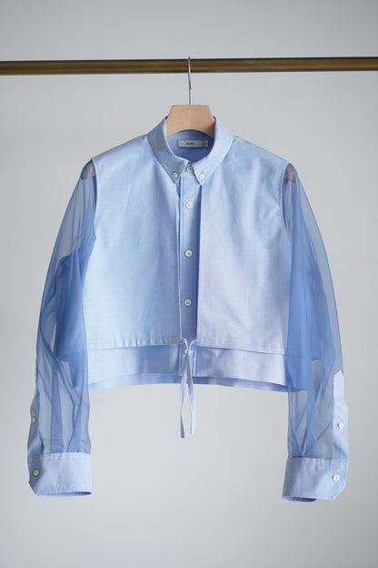 OXFORD SHEER SLEEVE SHIRT