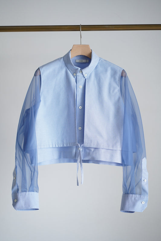 OXFORD SHEER SLEEVE SHIRT