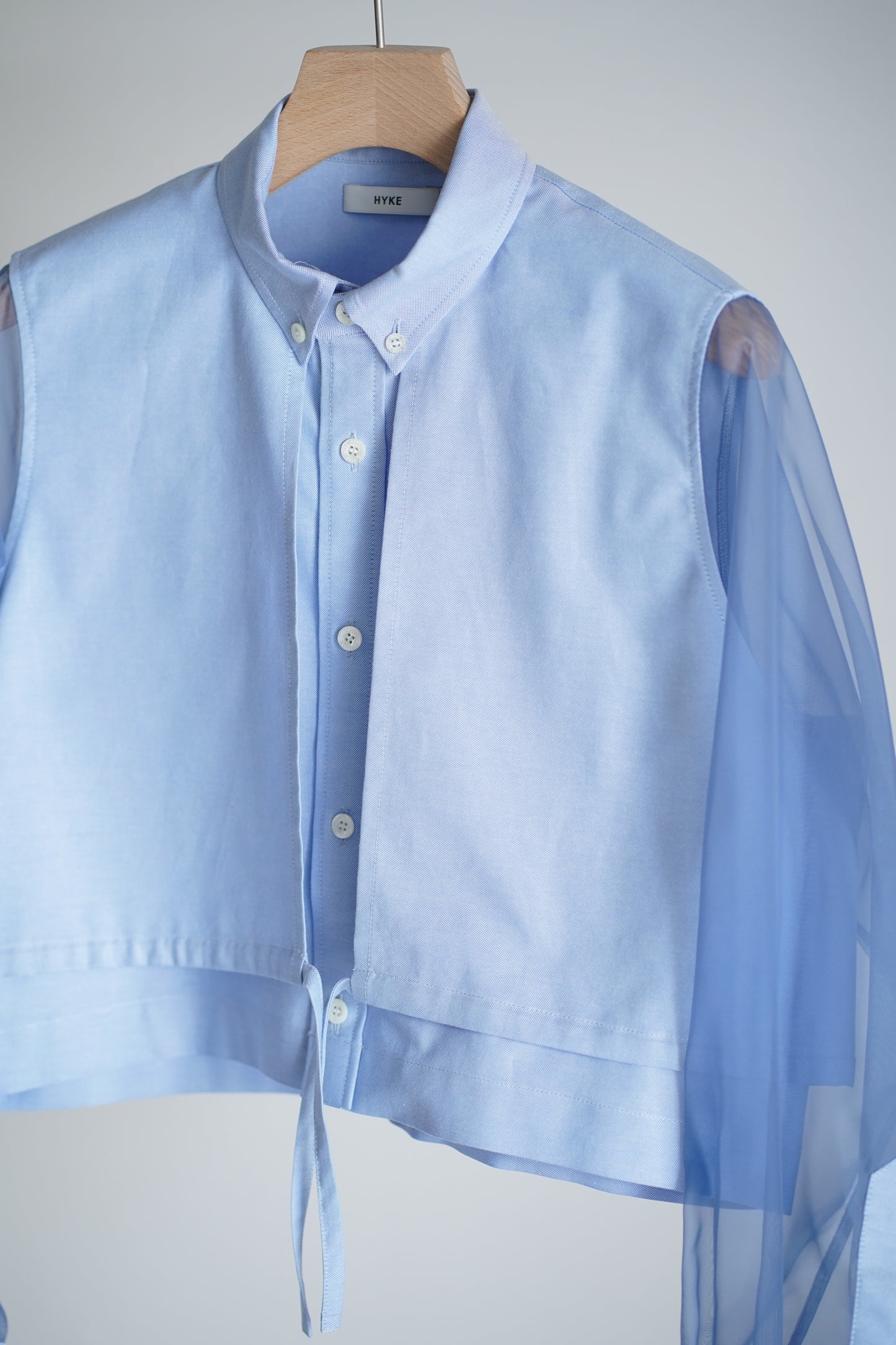 OXFORD SHEER SLEEVE SHIRT