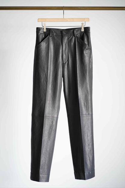 TEXTURED LAMB LEATHER PANTS