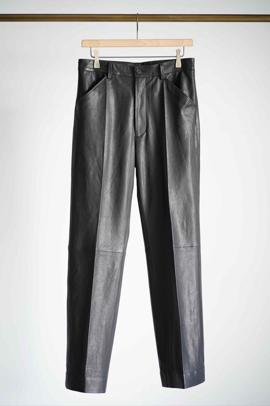 TEXTURED LAMB LEATHER PANTS