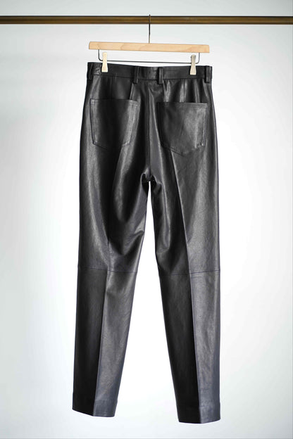 TEXTURED LAMB LEATHER PANTS