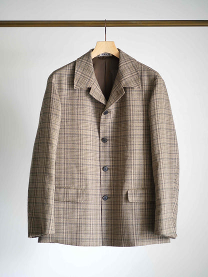 SILK LINEN NEP CHECK JACKET