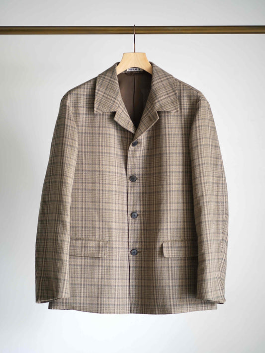 SILK LINEN NEP CHECK JACKET