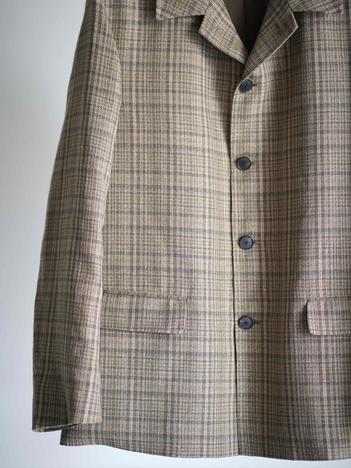 SILK LINEN NEP CHECK JACKET