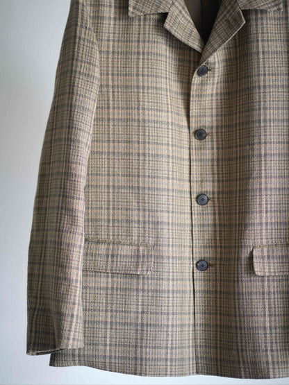 SILK LINEN NEP CHECK JACKET