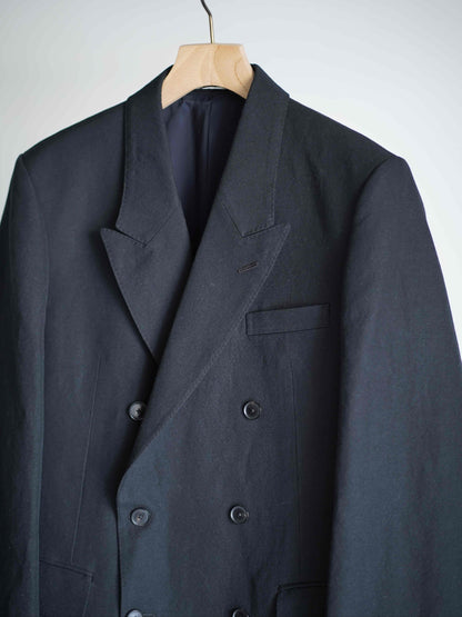 WOOL COTTON LINEN OX DOUBLE-BREASTED JACKET