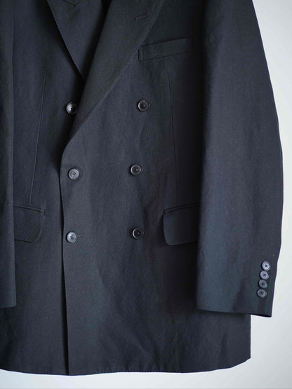 WOOL COTTON LINEN OX DOUBLE-BREASTED JACKET