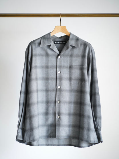 OMBRE CHECK OPEN COLLAR SHIRT L/S