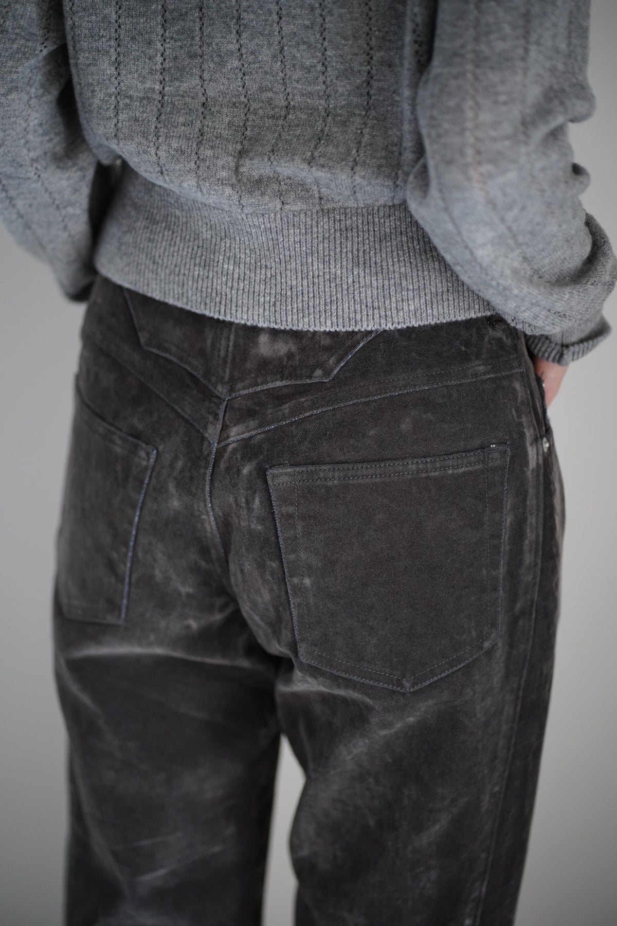 FLOCKED DENIM SLIM JEANS