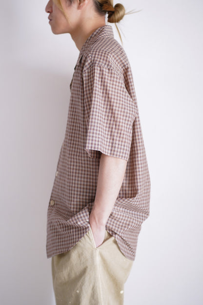 AIRY LIGHT COTTON CHECK HALF SLEEVED SHIRT