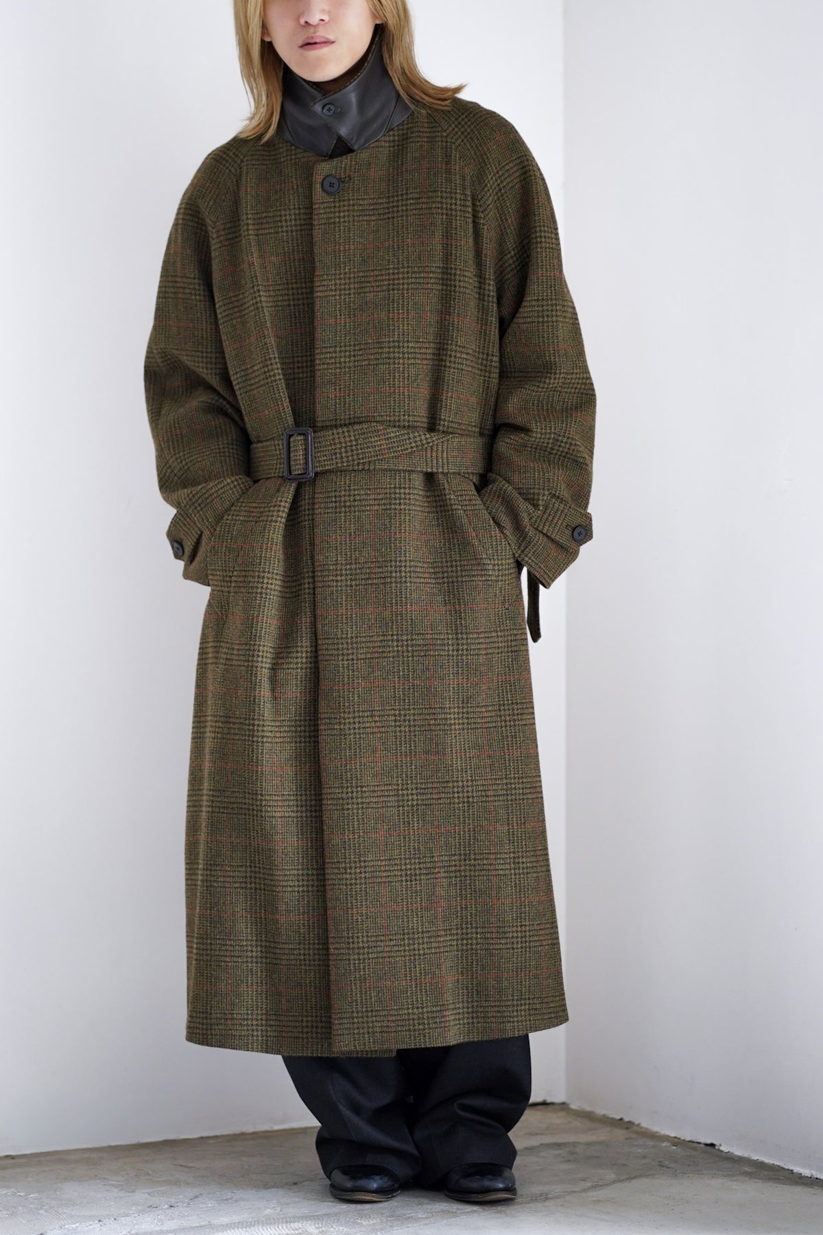BRITISH TWEED RAGLAN SLEEVE BALMACAAN COAT