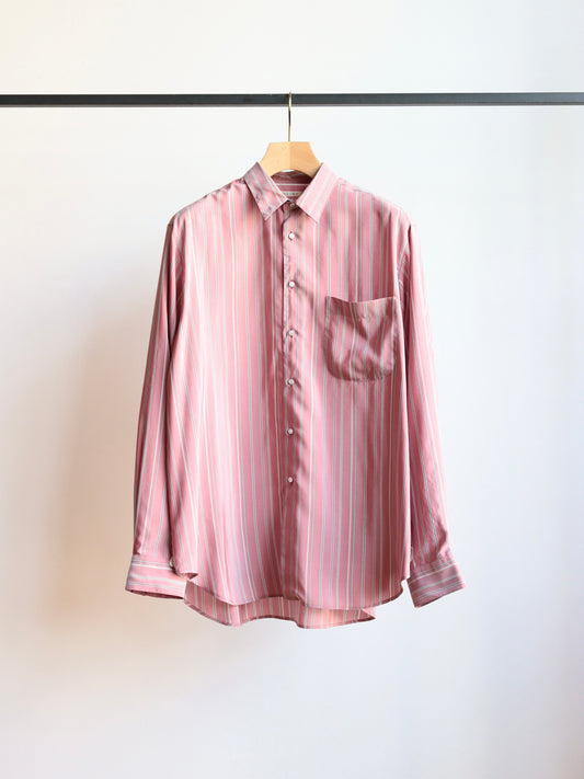 SHIRT137 ALF SILK Wine stripe