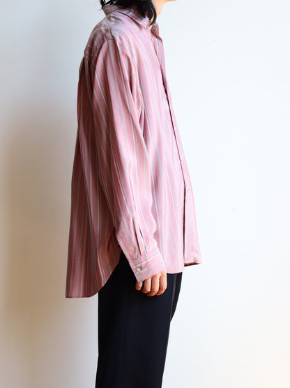 SHIRT137 ALF SILK Wine stripe