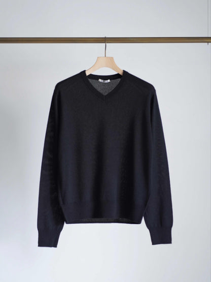 SUPER FINE CASHMERE SILK KNIT V-NECK P/O