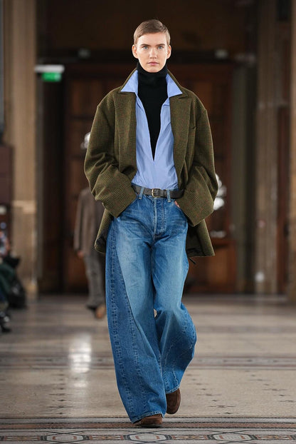 BRITISH TWEED OVERSIZED PEAK LAPEL JACKET