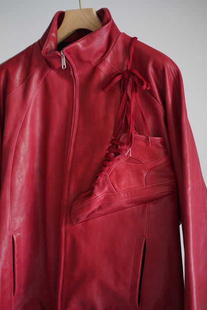 BASKETBALL SHOE POCKET LEATHER JACKET
