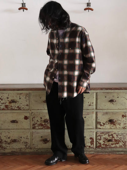 cut off collar work shirt