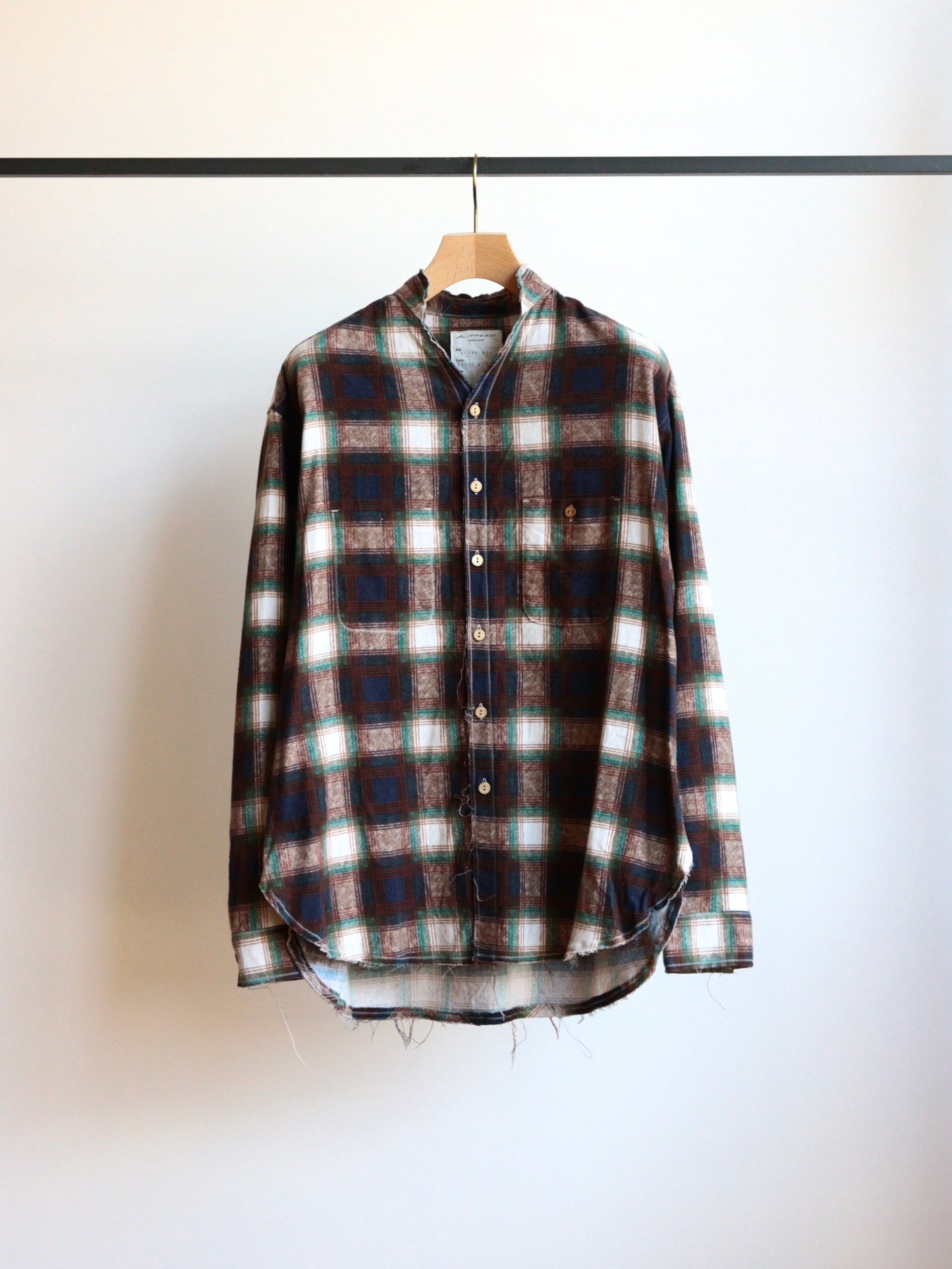 cut off collar work shirt