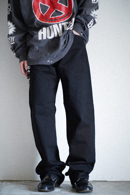 077 / BLACK DENIM PANTS / STRAIGHT