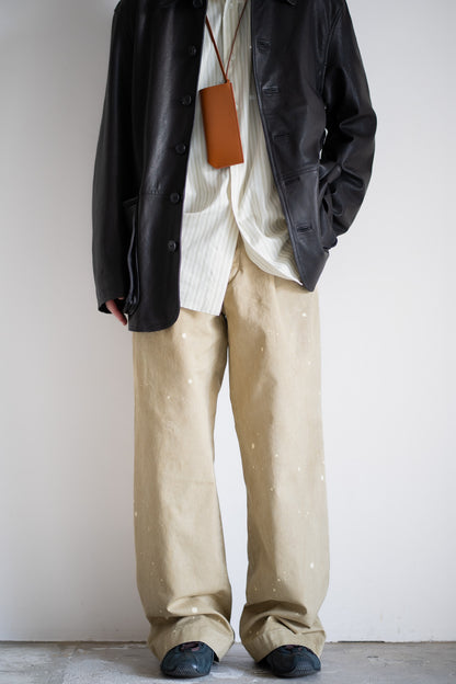 GARMENT-DYED FINX LIGHT CHINO ONE-TUCK WIDE PANTS