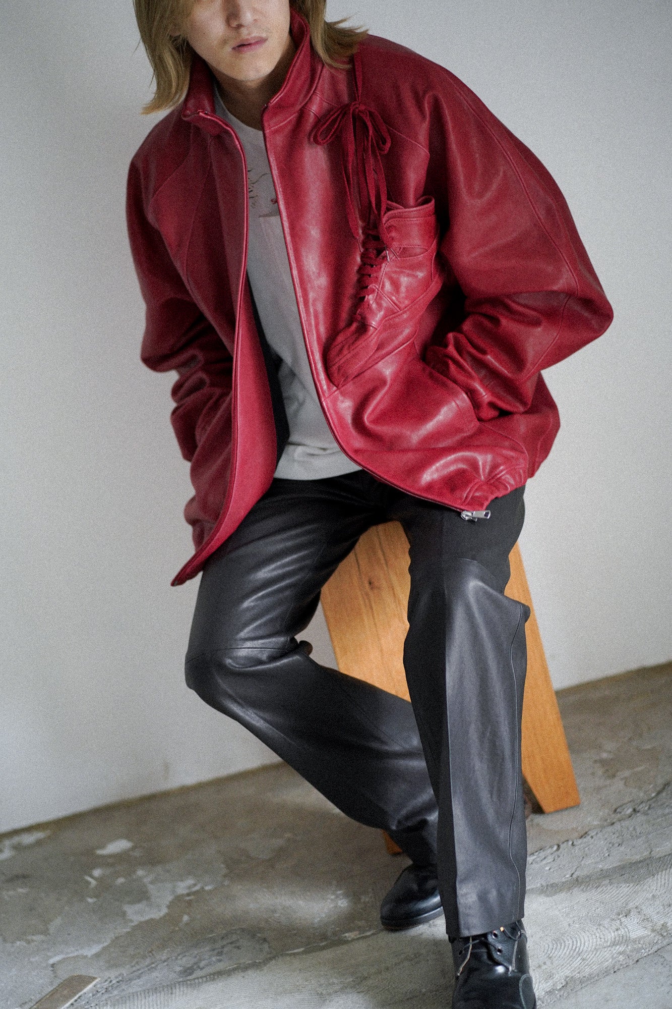 BASKETBALL SHOE POCKET LEATHER JACKET