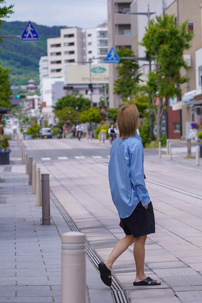 COTTON SILK STRIPE SHIRT