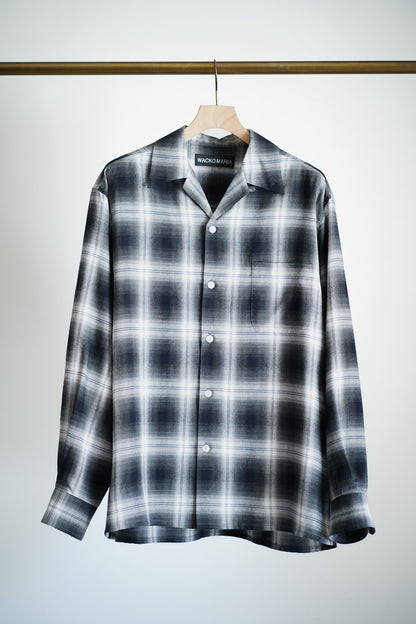 OMBRE CHECK OPEN COLLAR SHIRT L/S ( TYPE-1 )