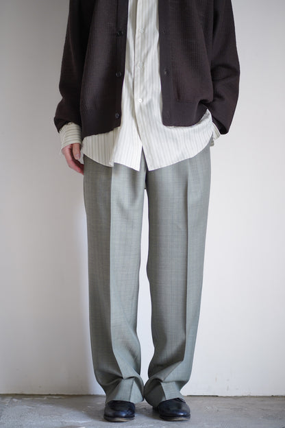 BLUEFACED WOOL TWO-TUCK SLACKS