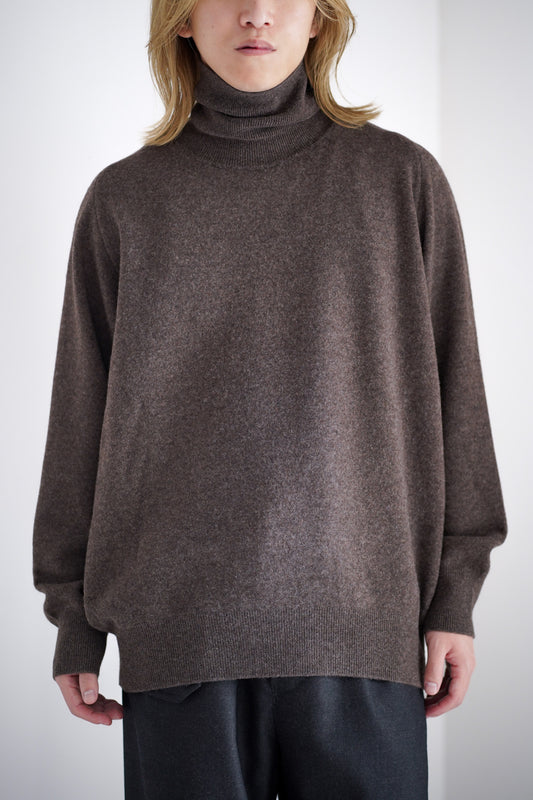 EXTRA FINE WOOL KNIT TURTLE NECK LS