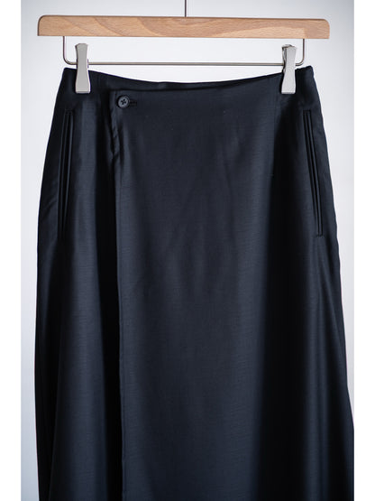 WOOL SILK WRAP SKIRT