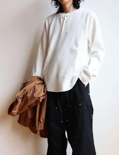 US2536 / LONG SLEEVE HENRY NECK WAFFLE T-SHIRT