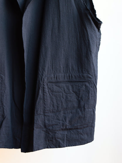 cut off hooded toile shirt