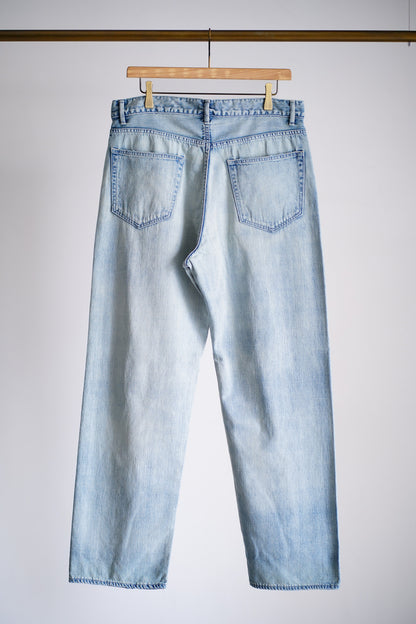 FADED SELVEDGE LIGHT DENIM WIDE PANTS