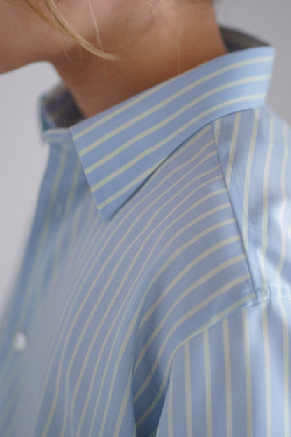 SUPER FINE WOOL STRIPE SHIRT