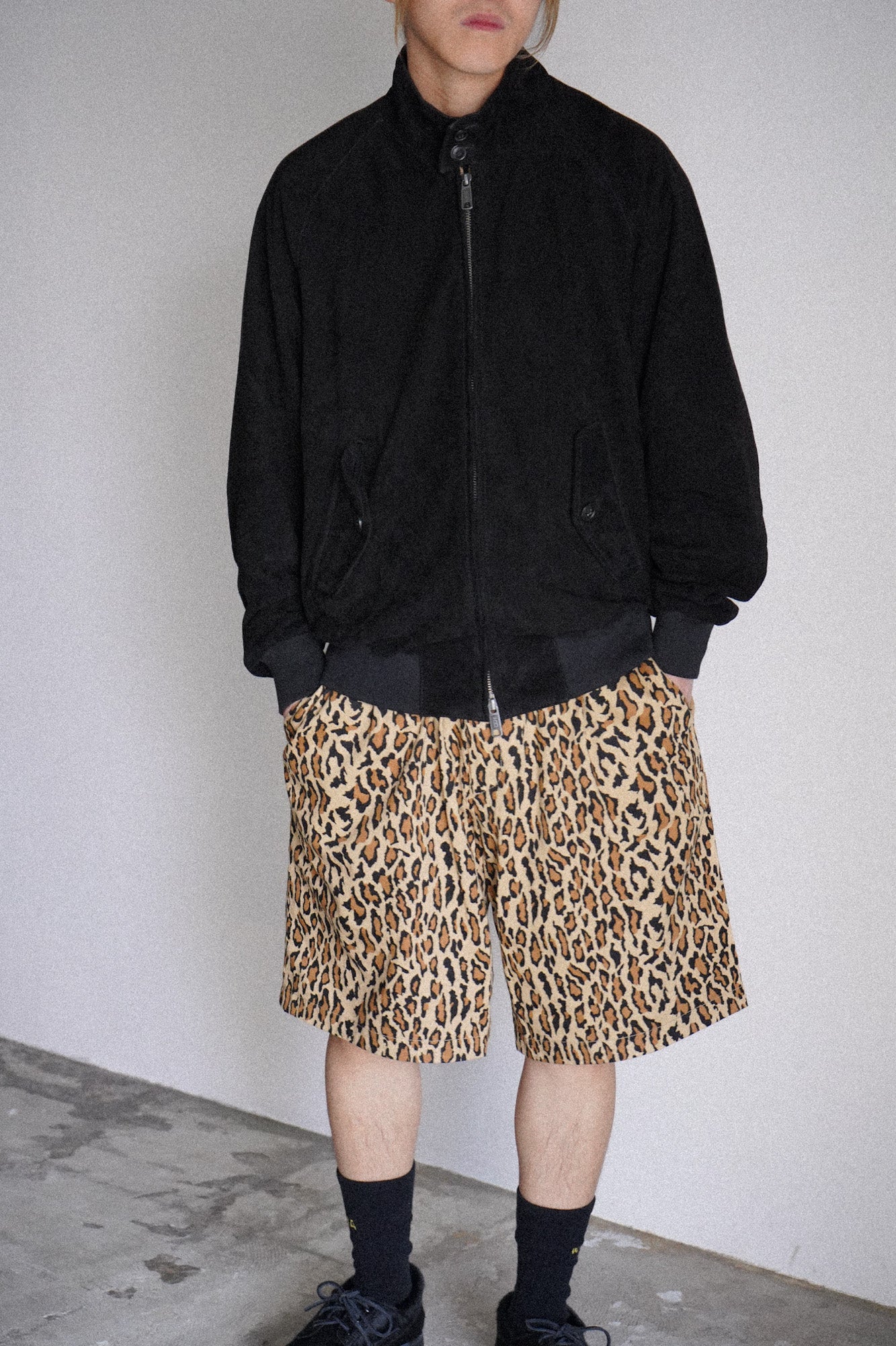 DICKIES / LEOPARD PLEATED SHORT TROUSERS