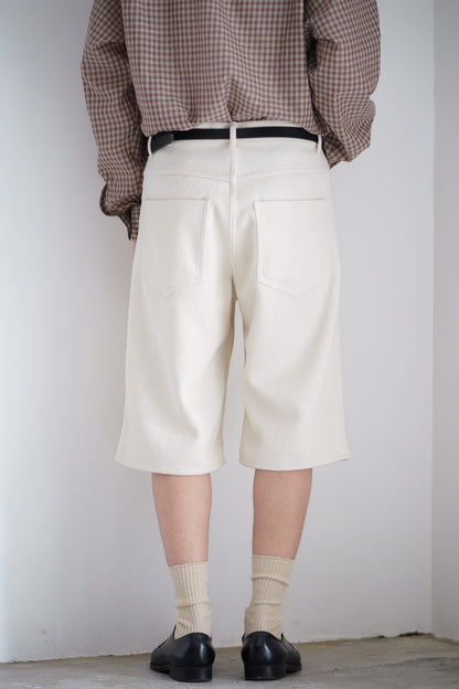 SILK NEP DENIM 5P WIDE SHORTS