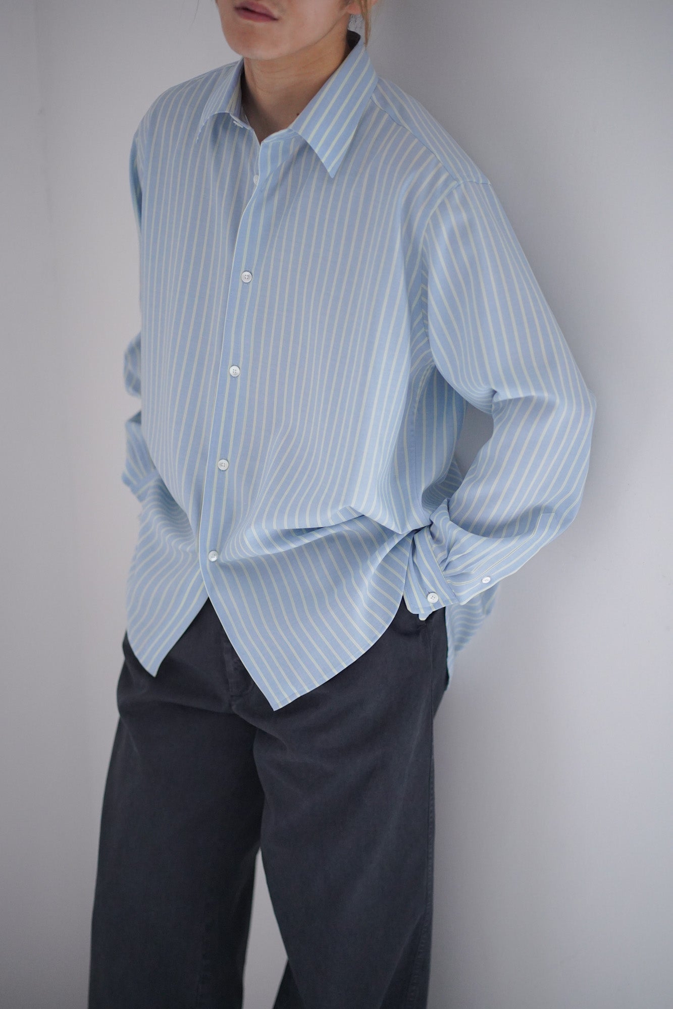 SUPER FINE WOOL STRIPE SHIRT