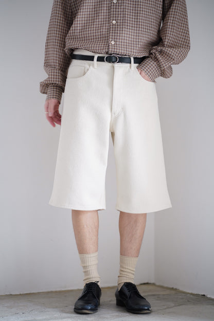 SILK NEP DENIM 5P WIDE SHORTS