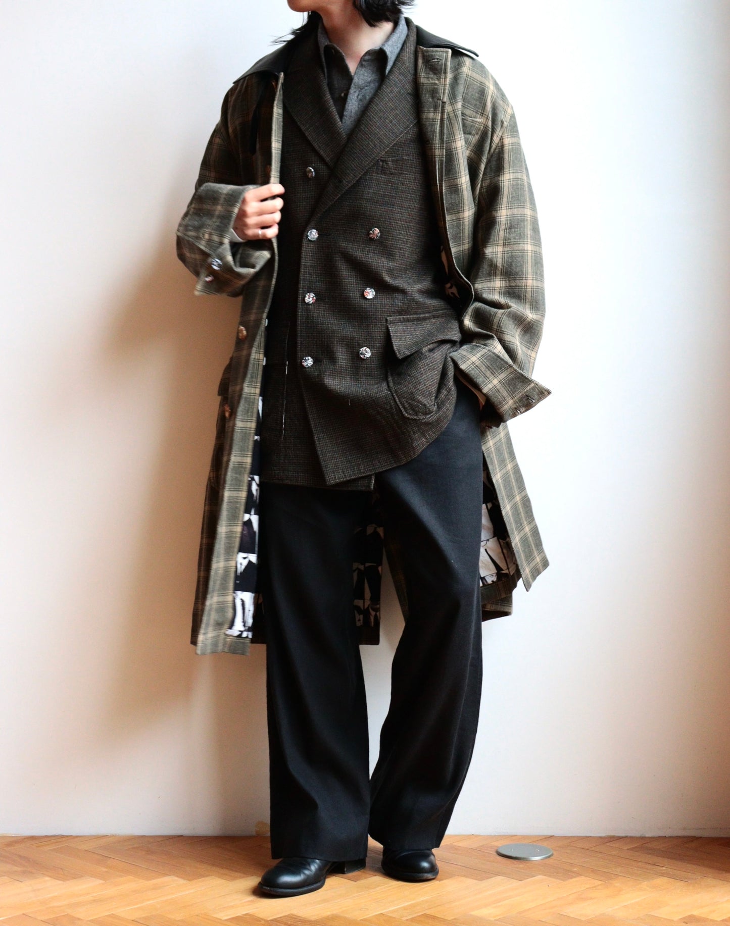 double breased director's jacket -check-