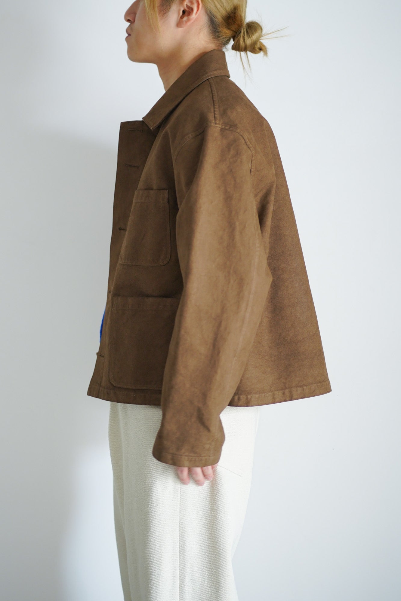 GARMENT-DYED ORGANIC COTTON HEAVY TWILL SHORT WORK JACKET